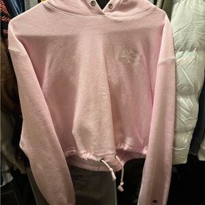 Champion Pink Cropped Hoodie